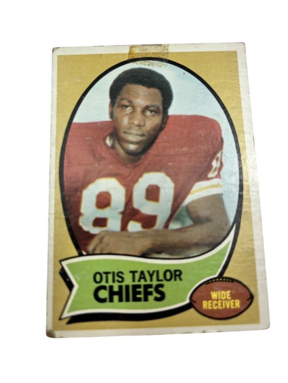 1970 Otis Taylor Kansas City Chiefs Wide Receiver Football Card #103 Vintage NFL